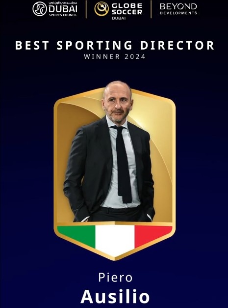 2024年環(huán)足獎(jiǎng):國(guó)米總監(jiān)奧西利奧獲頒年度最佳體育總監(jiān)獎(jiǎng)